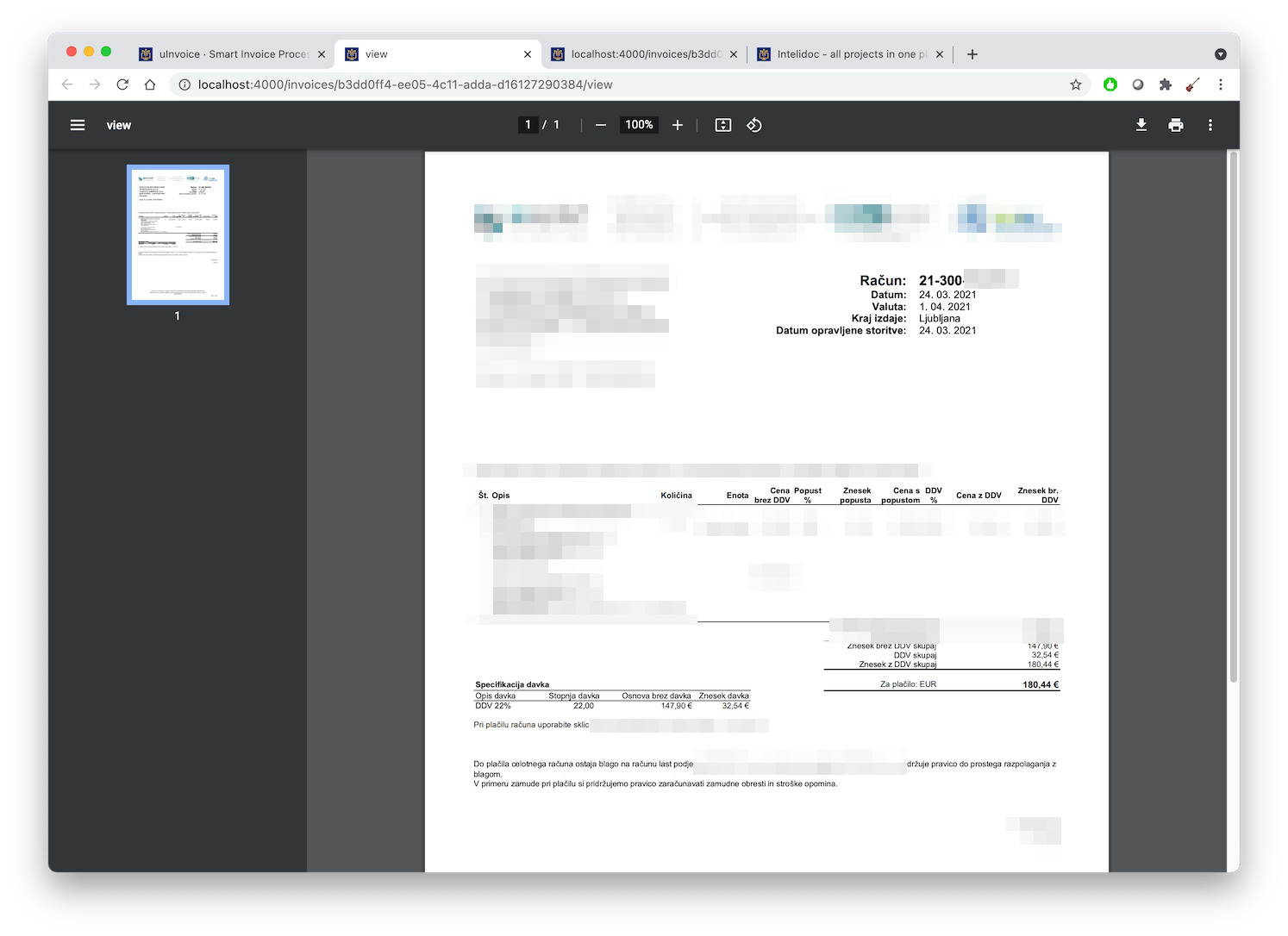 preview invoice in browser
